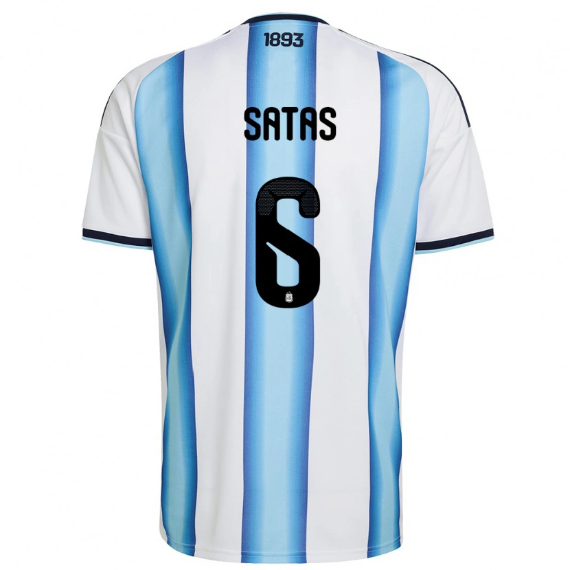 Danxen Kvinnor Argentina Matías Satas #6 Vit Himmelblå Marin Hemmatröja Matchtröjor 26-28 Tröjor T-Tröja