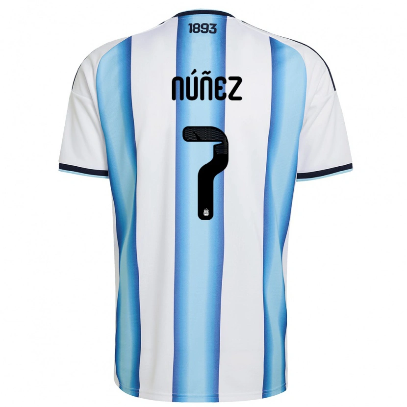 Danxen Kvinnor Argentina Romina Nunez #7 Vit Himmelblå Marin Hemmatröja Matchtröjor 26-28 Tröjor T-Tröja