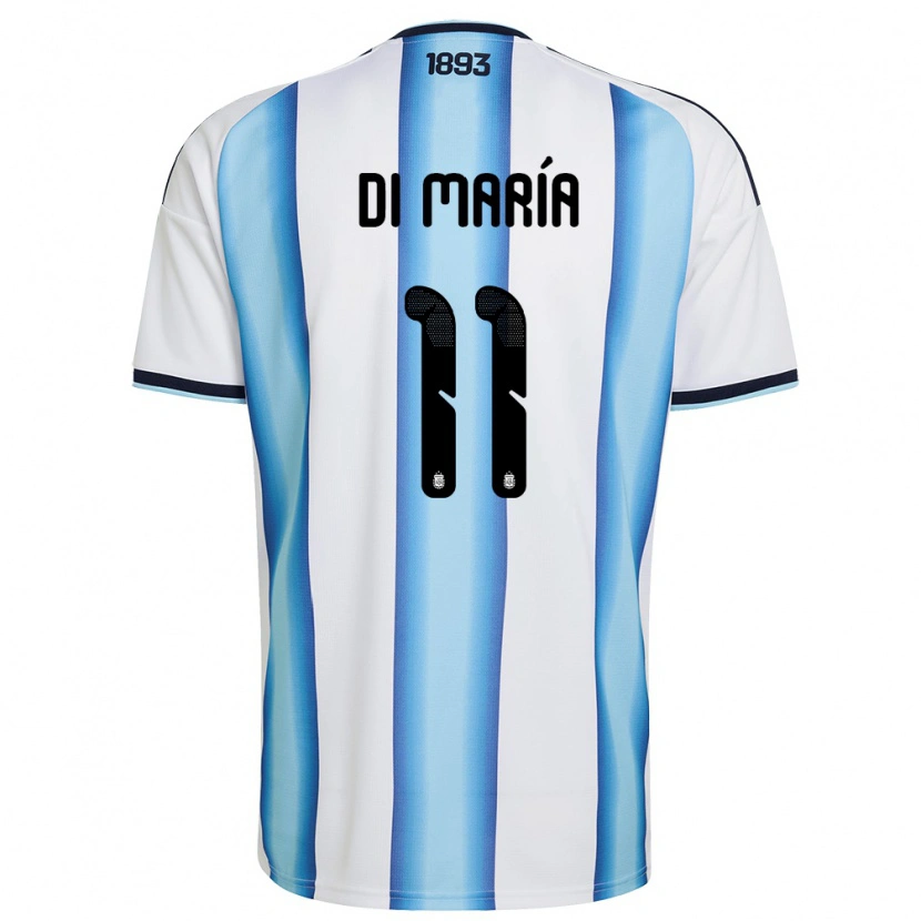 Danxen Kvinnor Argentina Angel Di Maria #11 Vit Himmelblå Marin Hemmatröja Matchtröjor 26-28 Tröjor T-Tröja