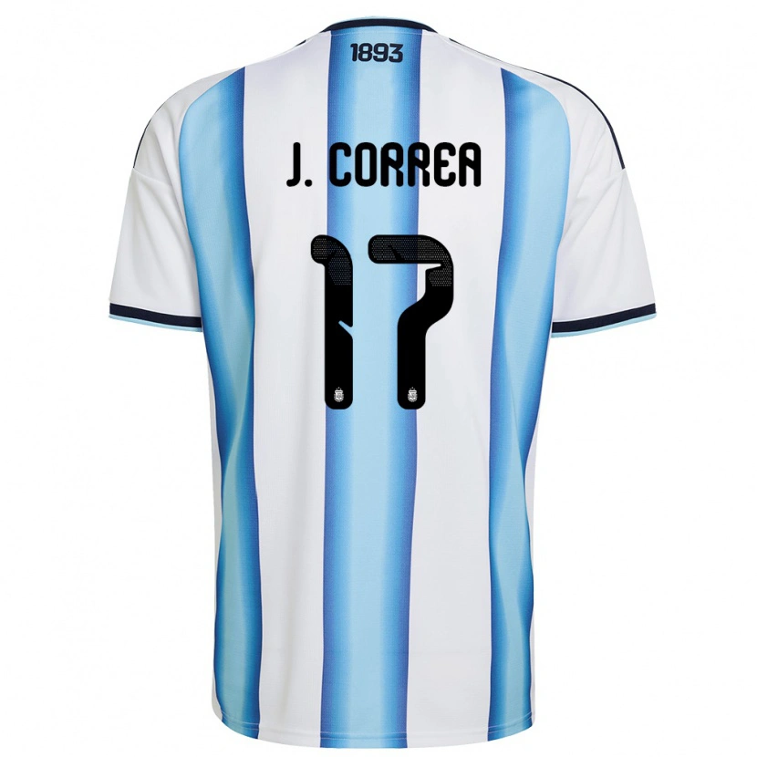 Danxen Kvinnor Argentina Joaquin Correa #17 Vit Himmelblå Marin Hemmatröja Matchtröjor 26-28 Tröjor T-Tröja
