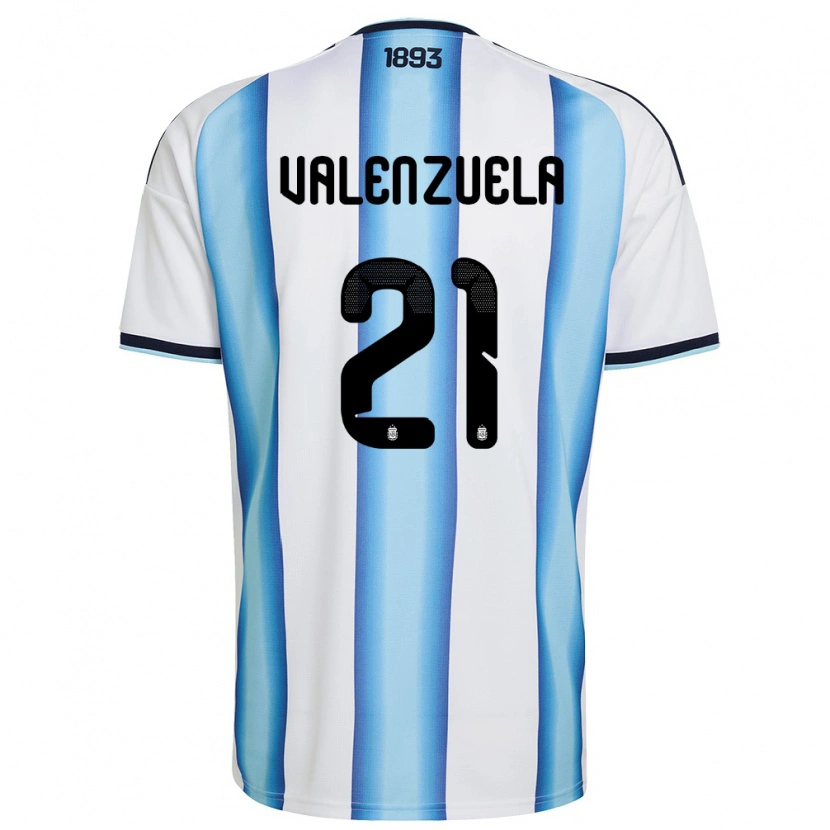 Danxen Kvinnor Argentina Fernando Valenzuela #21 Vit Himmelblå Marin Hemmatröja Matchtröjor 26-28 Tröjor T-Tröja
