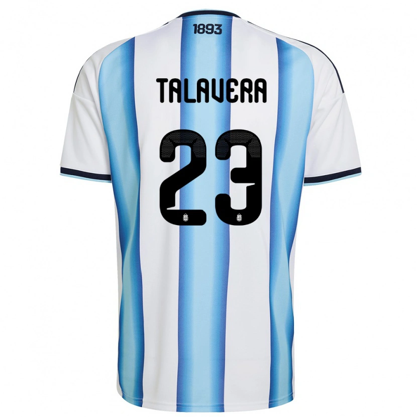 Danxen Kvinnor Argentina Demian Talavera #23 Vit Himmelblå Marin Hemmatröja Matchtröjor 26-28 Tröjor T-Tröja