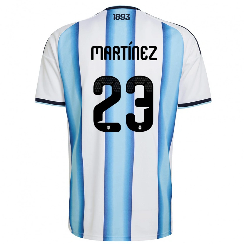 Danxen Kvinnor Argentina Emiliano Martínez #23 Vit Himmelblå Marin Hemmatröja Matchtröjor 26-28 Tröjor T-Tröja