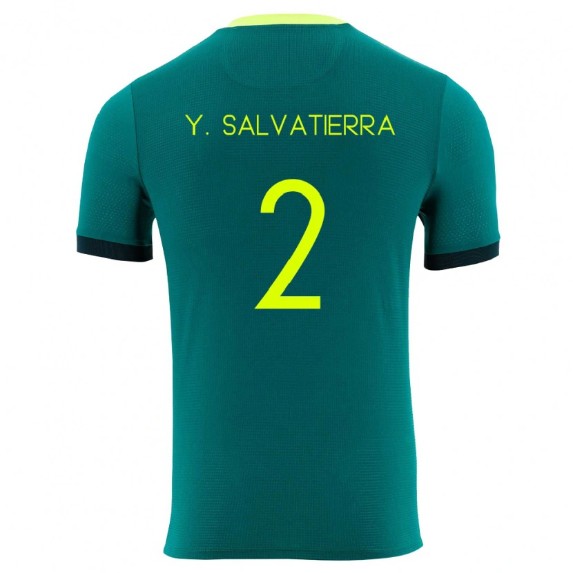 Danxen Kvinnor Bolivia Yuditaz Jimena Salvatierra #2 Grön Gul Svart Hemmatröja Matchtröjor 26-28 Tröjor T-Tröja