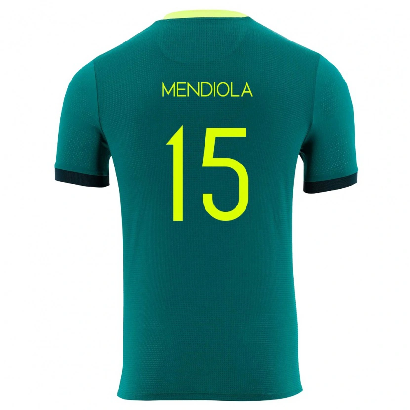 Danxen Kvinnor Bolivia Aidé Mendiola #15 Grön Gul Svart Hemmatröja Matchtröjor 26-28 Tröjor T-Tröja