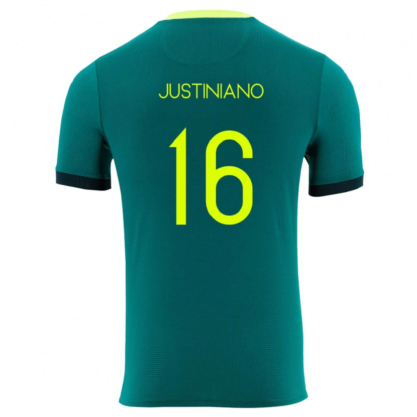 Danxen Kvinnor Bolivia Leonardo Justiniano #16 Grön Gul Svart Hemmatröja Matchtröjor 26-28 Tröjor T-Tröja