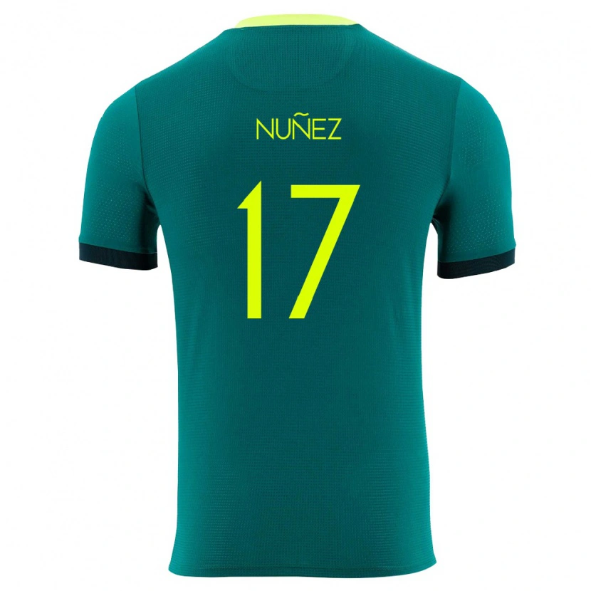 Danxen Kvinnor Bolivia Bruno Nuñez #17 Grön Gul Svart Hemmatröja Matchtröjor 26-28 Tröjor T-Tröja