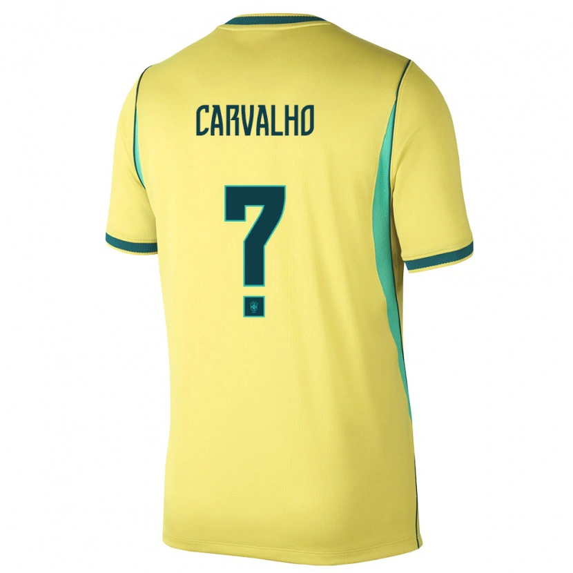 Danxen Kvinnor Brasilien Gabriel Carvalho #0 Gul Grön Hemmatröja Matchtröjor 26-28 Tröjor T-Tröja