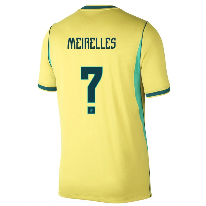 Danxen Kvinnor Brasilien Luca Meirelles #0 Gul Grön Hemmatröja Matchtröjor 26-28 Tröjor T-Tröja