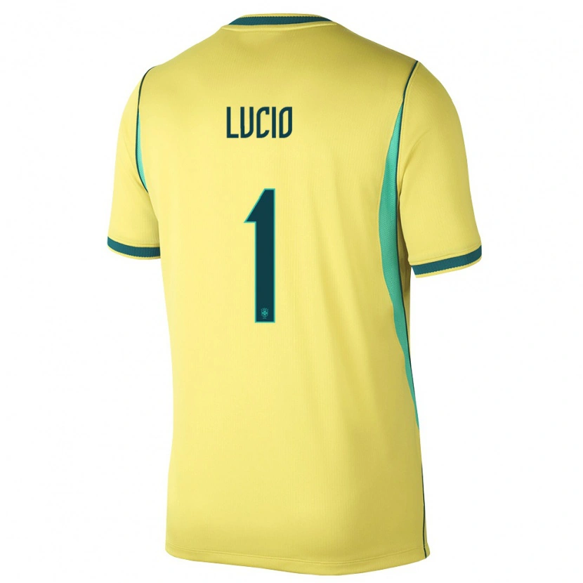 Danxen Kvinnor Brasilien João Lucio #1 Gul Grön Hemmatröja Matchtröjor 26-28 Tröjor T-Tröja