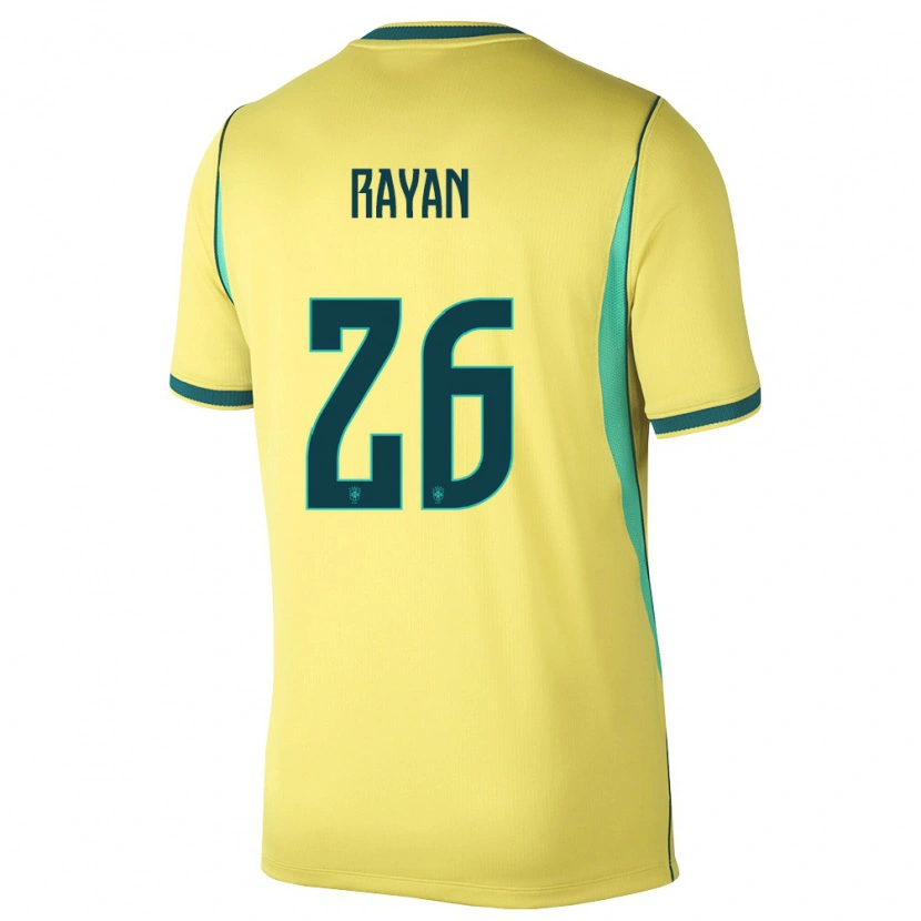 Danxen Kvinnor Brasilien Rayan #26 Gul Grön Hemmatröja Matchtröjor 26-28 Tröjor T-Tröja