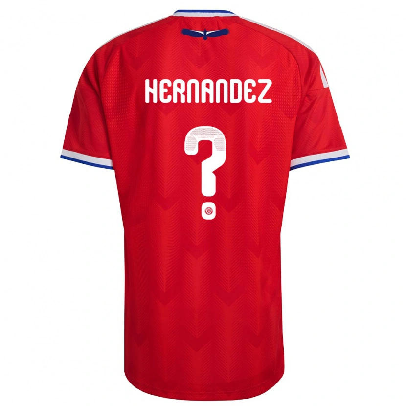 Danxen Kvinnor Chile Camilo Hernández #0 Röd Vit Blå Hemmatröja Matchtröjor 26-28 Tröjor T-Tröja