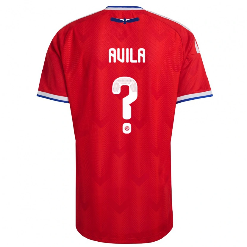 Danxen Kvinnor Chile Gustavo Ávila #0 Röd Vit Blå Hemmatröja Matchtröjor 26-28 Tröjor T-Tröja