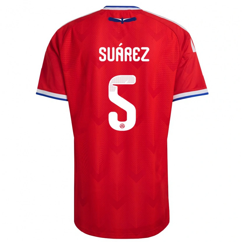 Danxen Kvinnor Chile Nicolás Suárez #5 Röd Vit Blå Hemmatröja Matchtröjor 26-28 Tröjor T-Tröja