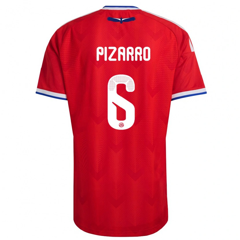 Danxen Kvinnor Chile Vicente Pizarro #6 Röd Vit Blå Hemmatröja Matchtröjor 26-28 Tröjor T-Tröja