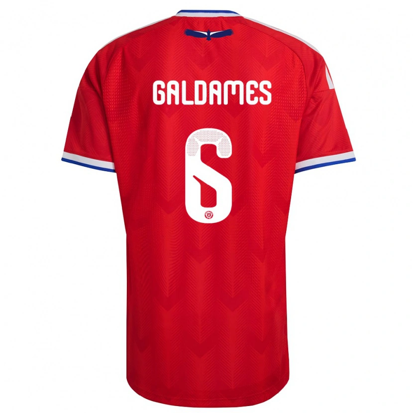 Danxen Kvinnor Chile Thomas Galdames #6 Röd Vit Blå Hemmatröja Matchtröjor 26-28 Tröjor T-Tröja