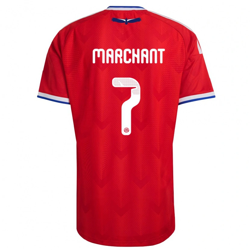 Danxen Kvinnor Chile Francisco Marchant #7 Röd Vit Blå Hemmatröja Matchtröjor 26-28 Tröjor T-Tröja