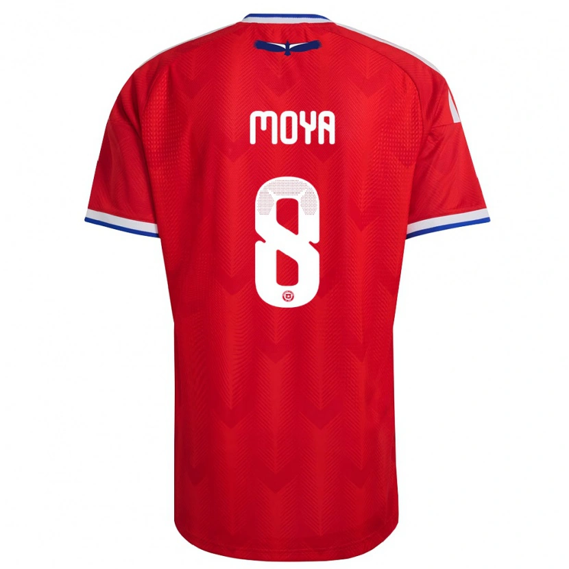 Danxen Kvinnor Chile Flavio Moya #8 Röd Vit Blå Hemmatröja Matchtröjor 26-28 Tröjor T-Tröja