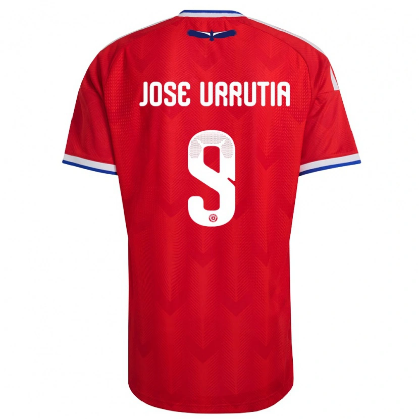 Danxen Kvinnor Chile María José Urrutia #9 Röd Vit Blå Hemmatröja Matchtröjor 26-28 Tröjor T-Tröja