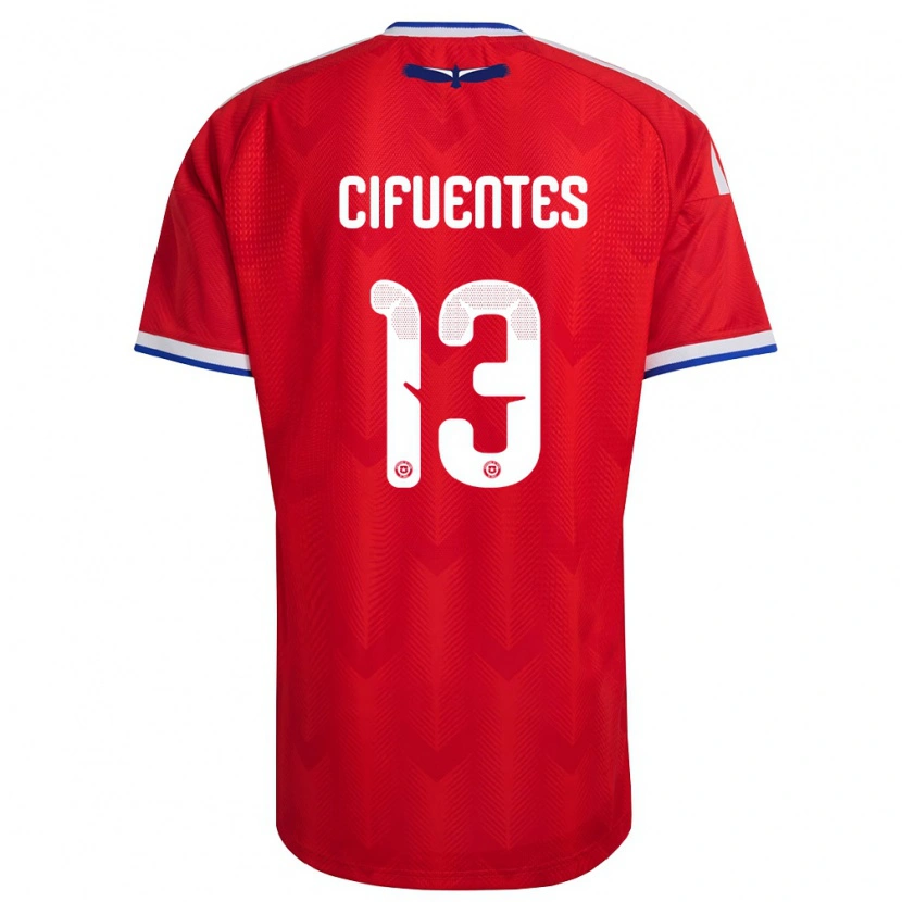 Danxen Kvinnor Chile Anaís Cifuentes #13 Röd Vit Blå Hemmatröja Matchtröjor 26-28 Tröjor T-Tröja