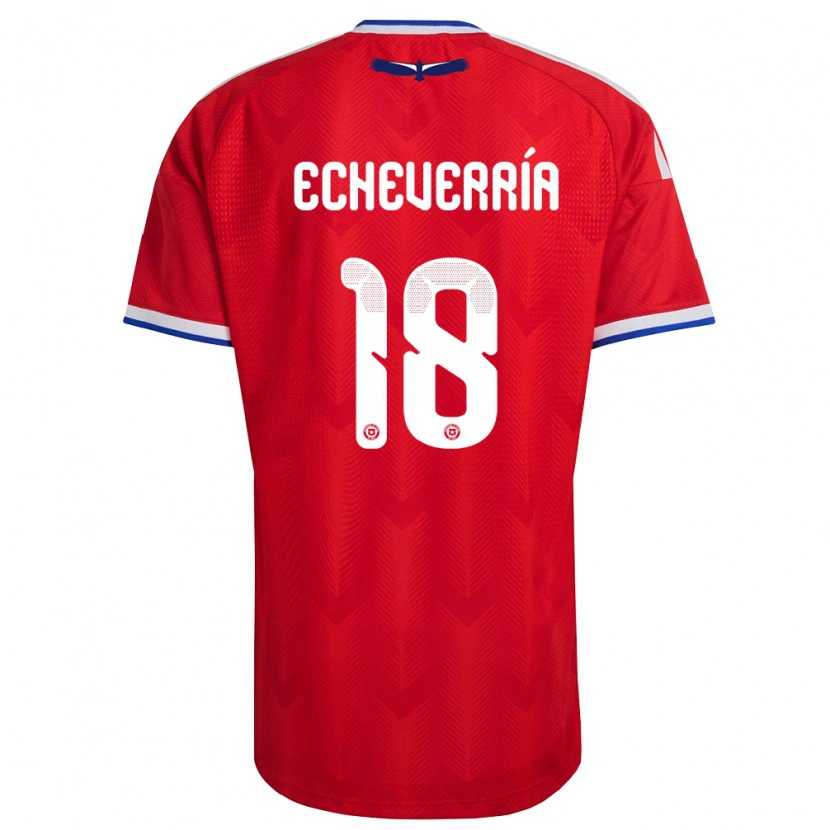 Danxen Kvinnor Chile Rodrigo Echeverría #18 Röd Vit Blå Hemmatröja Matchtröjor 26-28 Tröjor T-Tröja