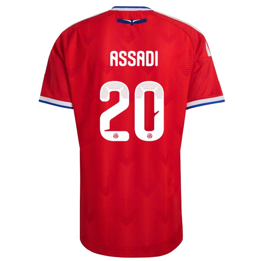 Danxen Kvinnor Chile Lucas Assadi #20 Röd Vit Blå Hemmatröja Matchtröjor 26-28 Tröjor T-Tröja