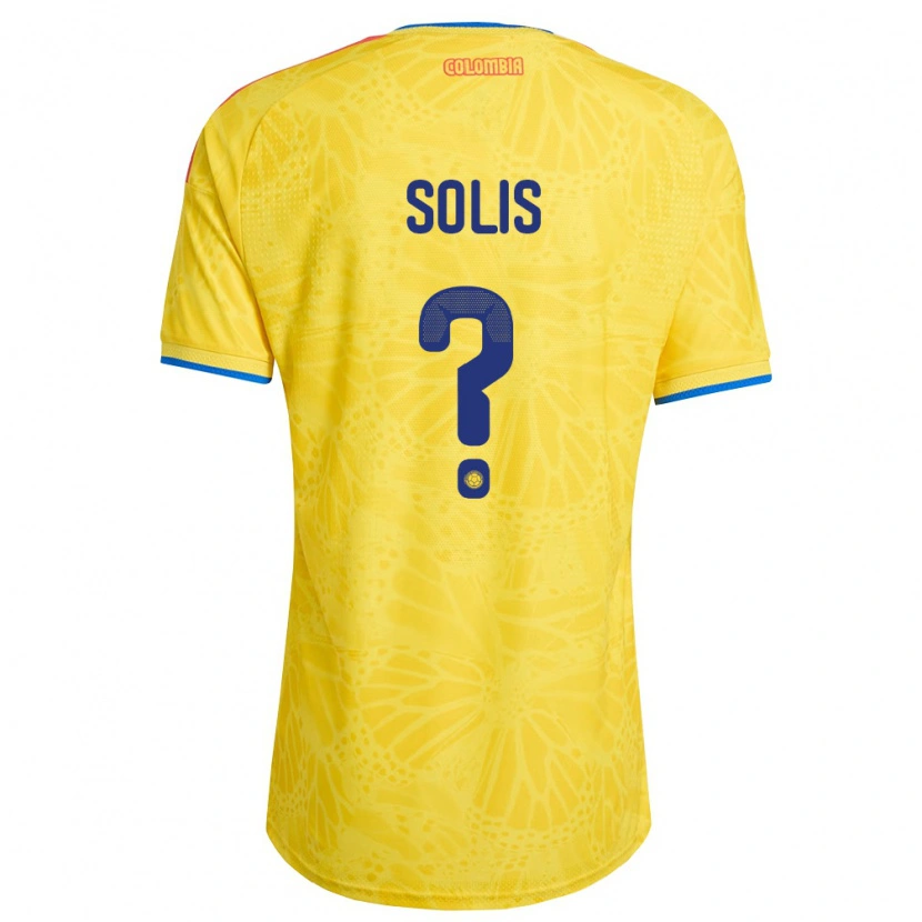 Danxen Kvinnor Colombia Juan Solís #0 Gul Blå Röd Hemmatröja Matchtröjor 26-28 Tröjor T-Tröja