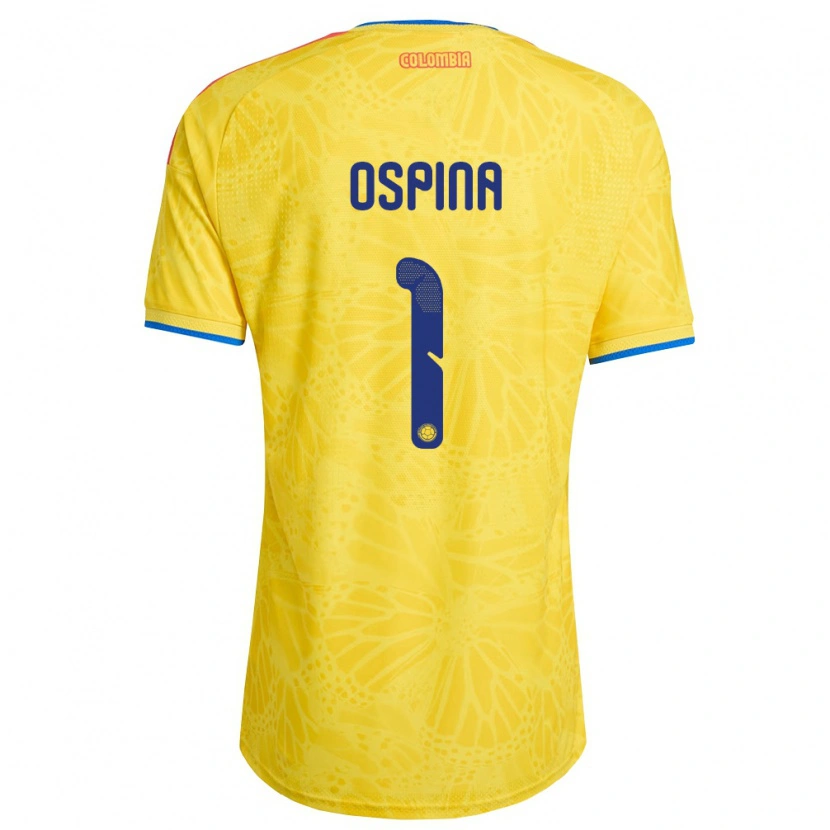 Danxen Kvinnor Colombia David Ospina #1 Gul Blå Röd Hemmatröja Matchtröjor 26-28 Tröjor T-Tröja
