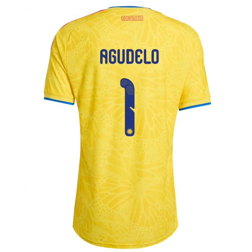 Danxen Kvinnor Colombia Luisa Agudelo #1 Gul Blå Röd Hemmatröja Matchtröjor 26-28 Tröjor T-Tröja