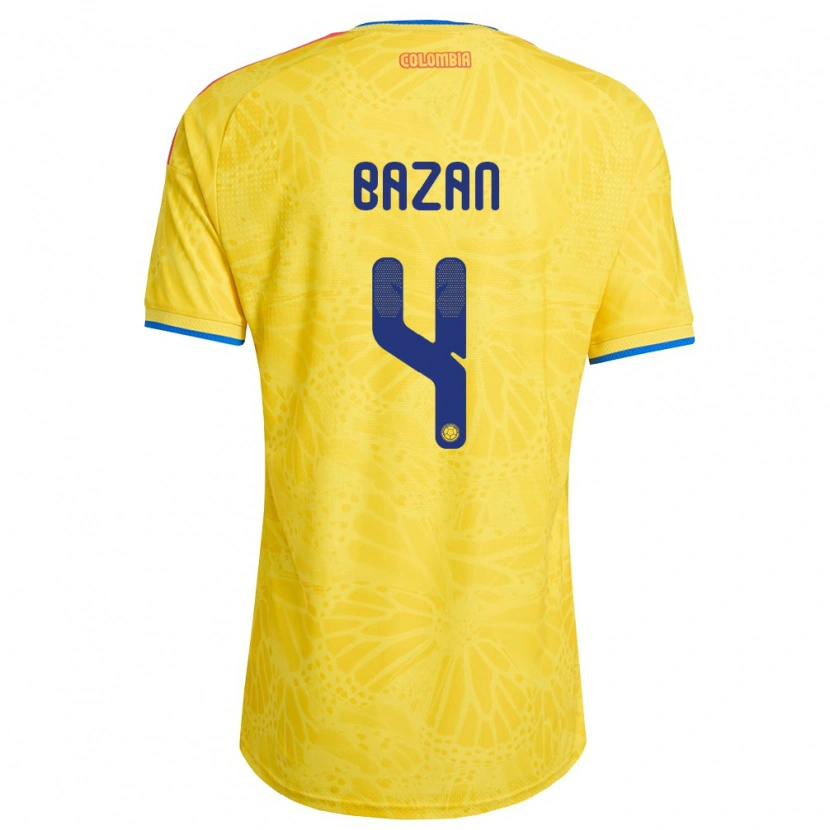 Danxen Kvinnor Colombia Julián Bazán #4 Gul Blå Röd Hemmatröja Matchtröjor 26-28 Tröjor T-Tröja