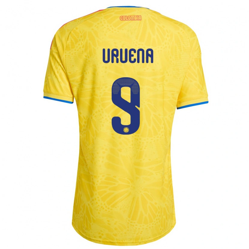 Danxen Kvinnor Colombia Gabriela Urueña #9 Gul Blå Röd Hemmatröja Matchtröjor 26-28 Tröjor T-Tröja