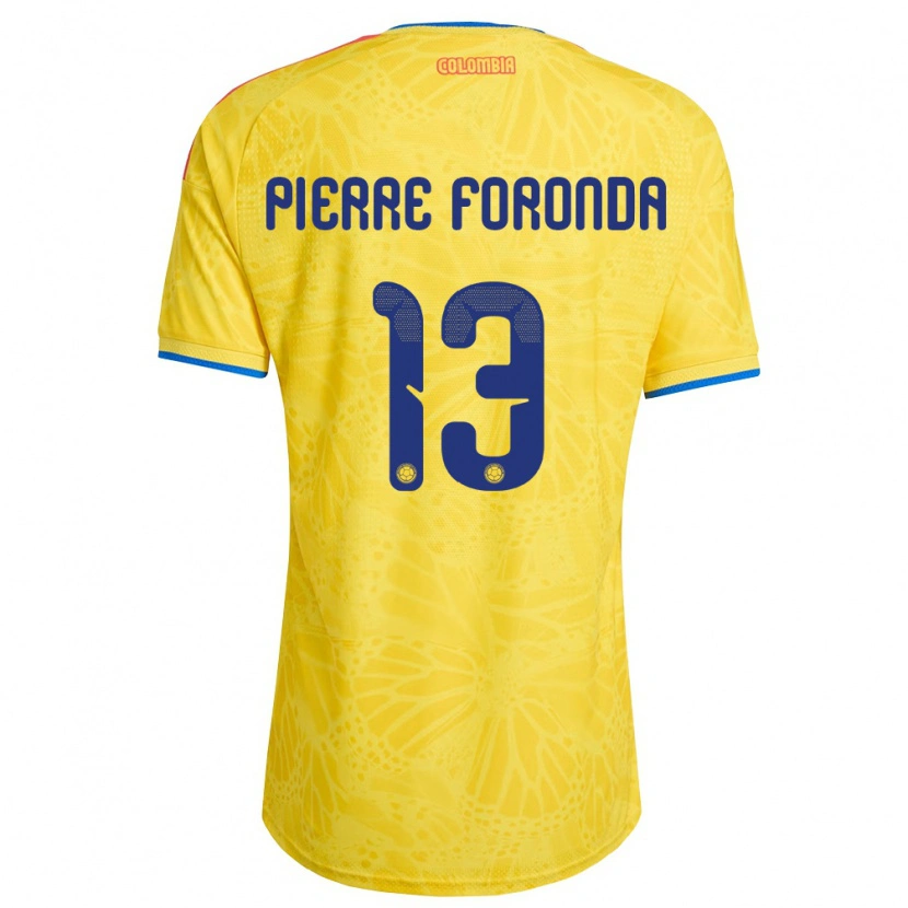 Danxen Kvinnor Colombia Jean Pierre Foronda #13 Gul Blå Röd Hemmatröja Matchtröjor 26-28 Tröjor T-Tröja