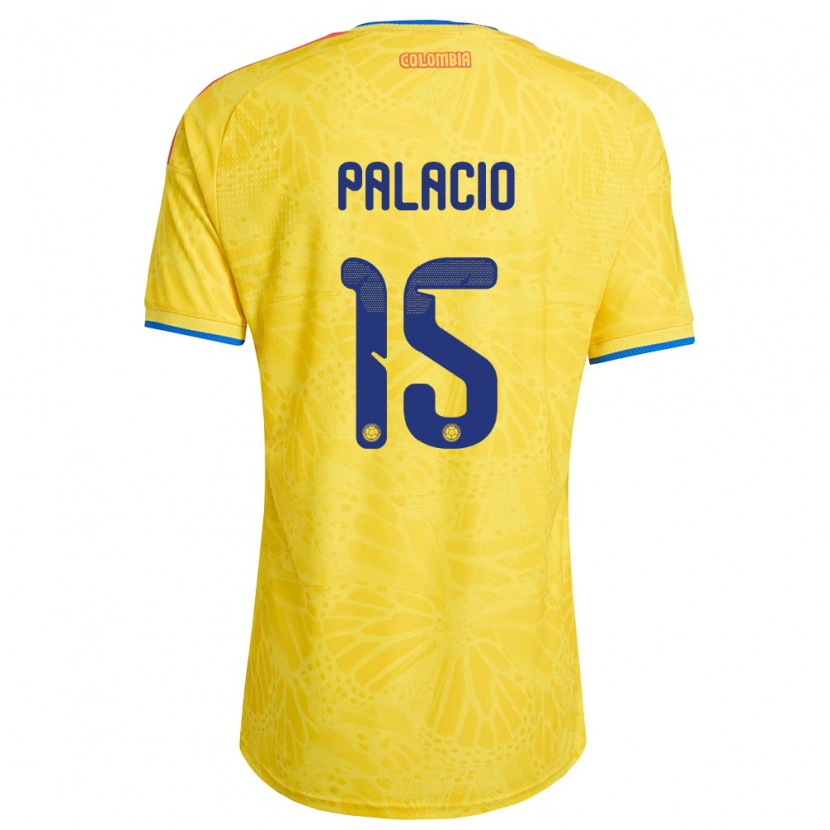 Danxen Kvinnor Colombia Nelson Palacio #15 Gul Blå Röd Hemmatröja Matchtröjor 26-28 Tröjor T-Tröja