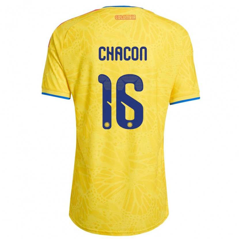 Danxen Kvinnor Colombia Ivonne Chacón #16 Gul Blå Röd Hemmatröja Matchtröjor 26-28 Tröjor T-Tröja