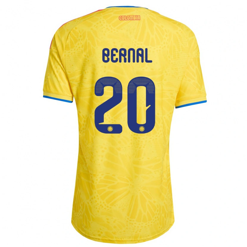Danxen Kvinnor Colombia Nicolas Bernal #20 Gul Blå Röd Hemmatröja Matchtröjor 26-28 Tröjor T-Tröja
