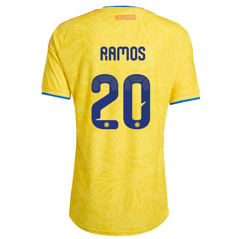 Danxen Kvinnor Colombia Mónica Ramos #20 Gul Blå Röd Hemmatröja Matchtröjor 26-28 Tröjor T-Tröja