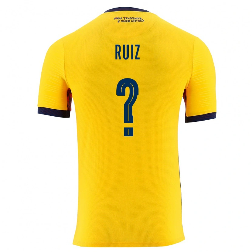 Danxen Kvinnor Ecuador Elkin Ruiz #0 Gul Marin Hemmatröja Matchtröjor 26-28 Tröjor T-Tröja