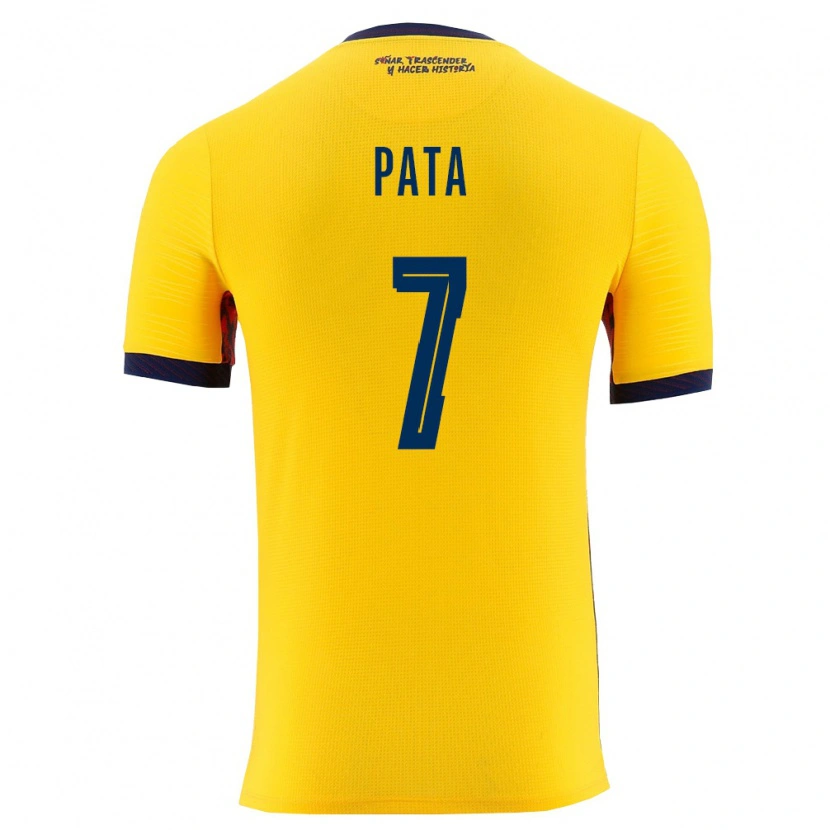 Danxen Kvinnor Ecuador Emerson Pata #7 Gul Marin Hemmatröja Matchtröjor 26-28 Tröjor T-Tröja