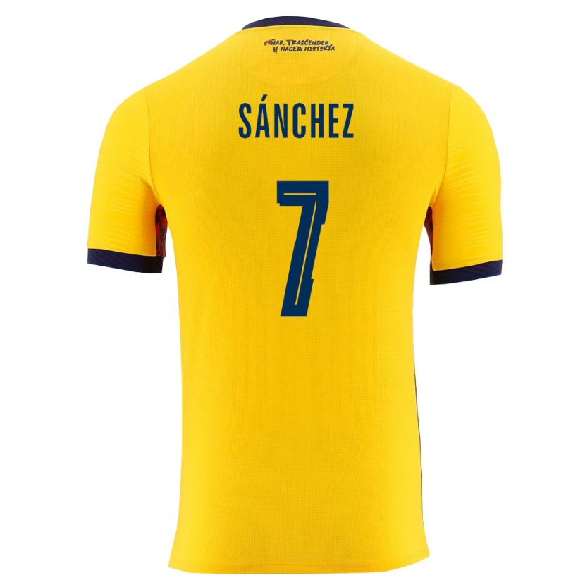 Danxen Kvinnor Ecuador Santiago Sánchez #7 Gul Marin Hemmatröja Matchtröjor 26-28 Tröjor T-Tröja