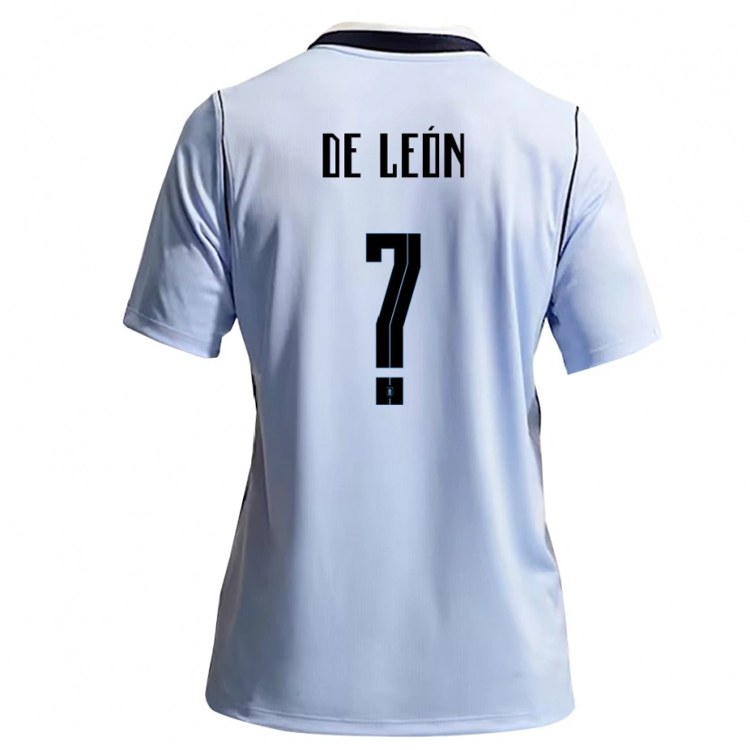 Danxen Kvinnor Uruguay Felipe De León #0 Himmelblå Vit Hemmatröja Matchtröjor 26-28 Tröjor T-Tröja