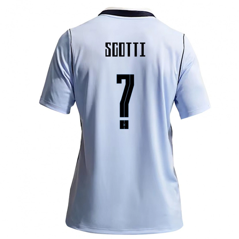 Danxen Kvinnor Uruguay Nicolás Scotti #0 Himmelblå Vit Hemmatröja Matchtröjor 26-28 Tröjor T-Tröja
