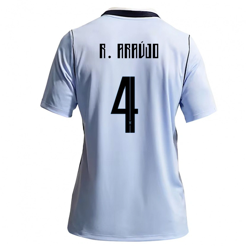 Danxen Kvinnor Uruguay Ronald Araujo #4 Himmelblå Vit Hemmatröja Matchtröjor 26-28 Tröjor T-Tröja