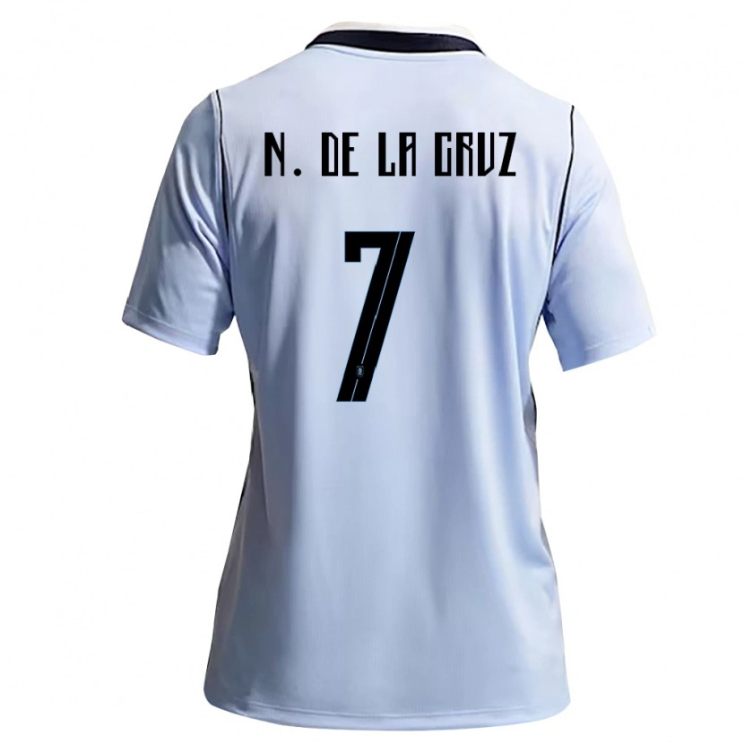 Danxen Kvinnor Uruguay Nicolás De La Cruz #7 Himmelblå Vit Hemmatröja Matchtröjor 26-28 Tröjor T-Tröja