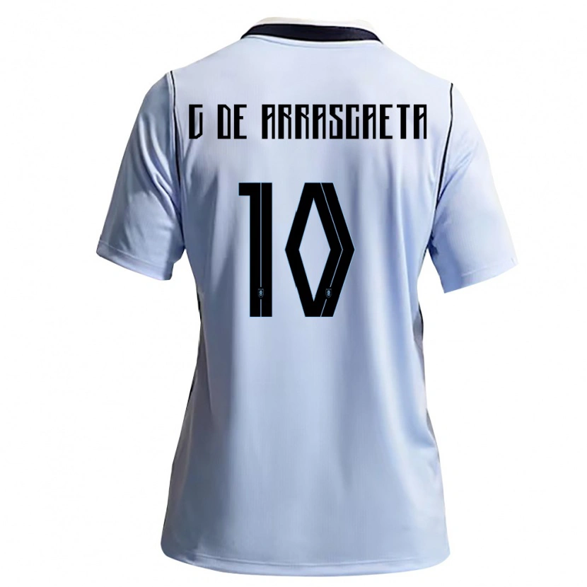 Danxen Kvinnor Uruguay Giorgian De Arrascaeta #10 Himmelblå Vit Hemmatröja Matchtröjor 26-28 Tröjor T-Tröja