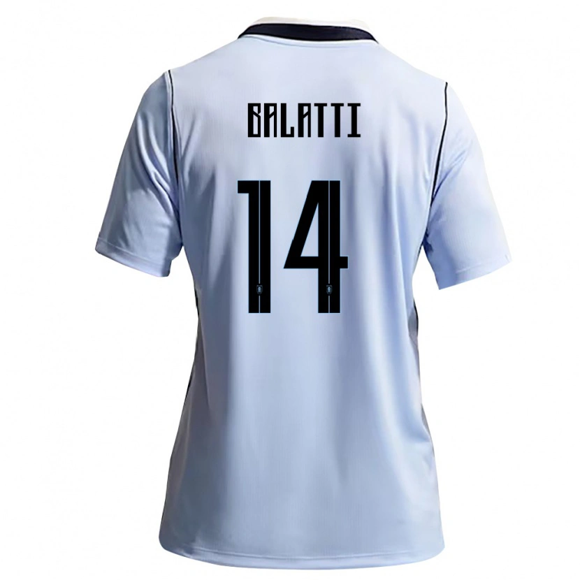 Danxen Kvinnor Uruguay Facundo Balatti #14 Himmelblå Vit Hemmatröja Matchtröjor 26-28 Tröjor T-Tröja