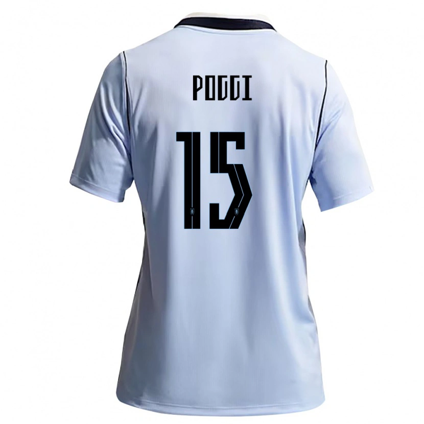 Danxen Kvinnor Uruguay Vicente Poggi #15 Himmelblå Vit Hemmatröja Matchtröjor 26-28 Tröjor T-Tröja
