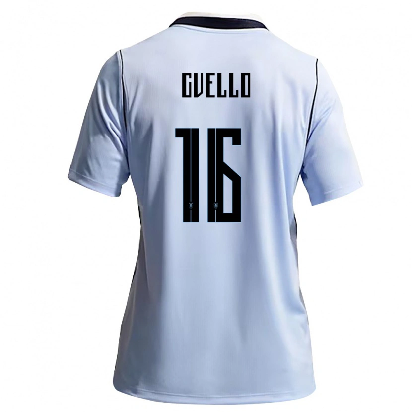 Danxen Kvinnor Uruguay Erico Cuello #16 Himmelblå Vit Hemmatröja Matchtröjor 26-28 Tröjor T-Tröja