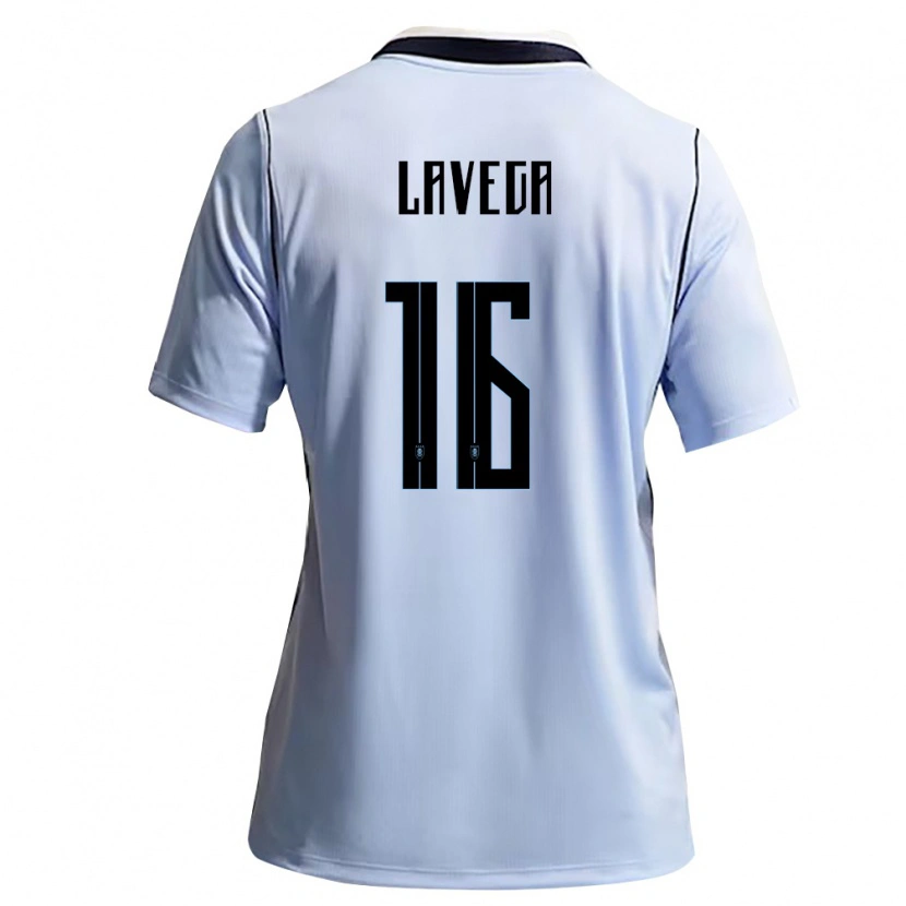 Danxen Kvinnor Uruguay Joaquín Lavega #16 Himmelblå Vit Hemmatröja Matchtröjor 26-28 Tröjor T-Tröja
