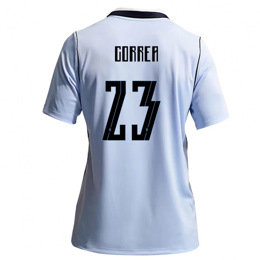 Danxen Kvinnor Uruguay Fabrizio Correa #23 Himmelblå Vit Hemmatröja Matchtröjor 26-28 Tröjor T-Tröja