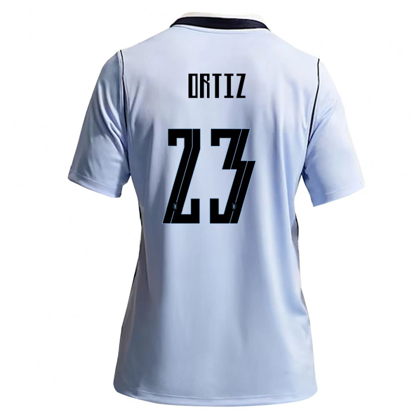 Danxen Kvinnor Uruguay Felipe Ortiz #23 Himmelblå Vit Hemmatröja Matchtröjor 26-28 Tröjor T-Tröja